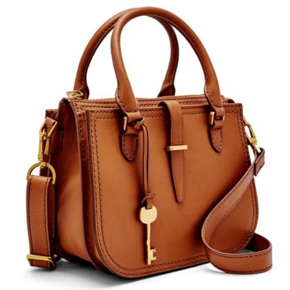 Fossil brown mini Ryder crossbody satchel
